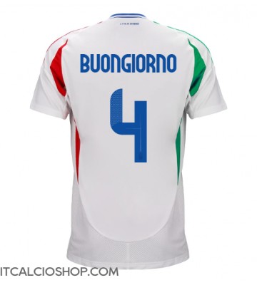 Italia Alessandro Buongiorno #4 Seconda Maglia Europei 2024 Manica Corta